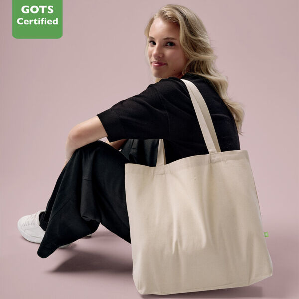 Organic canvas ‘flat base’ landscape shopper Thumbnail