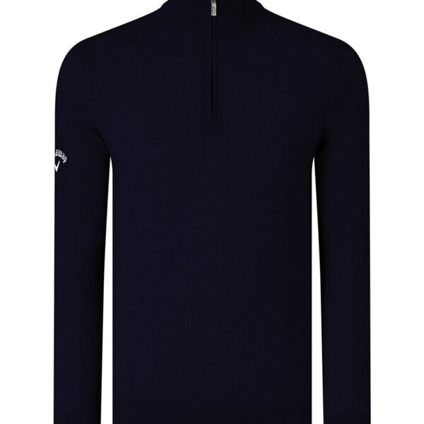 Ribbed ¼ zip Merino sweater Thumbnail