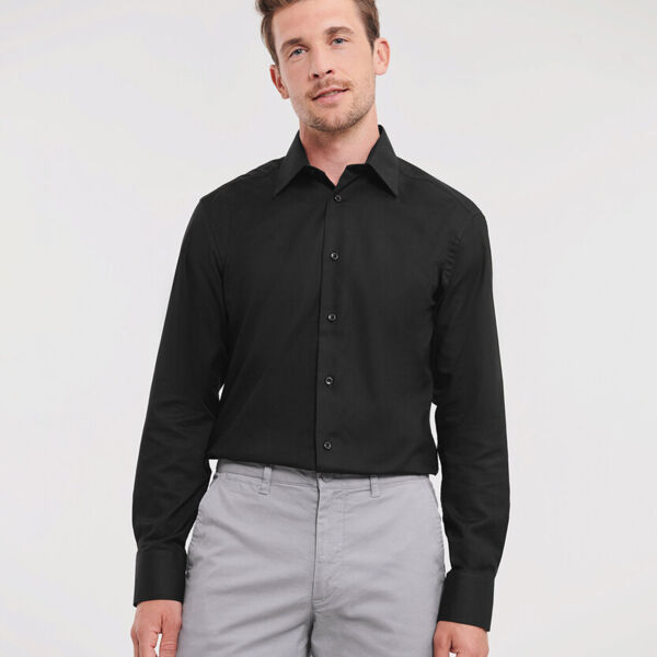 Long sleeved easycare tailored Oxford shirt Thumbnail
