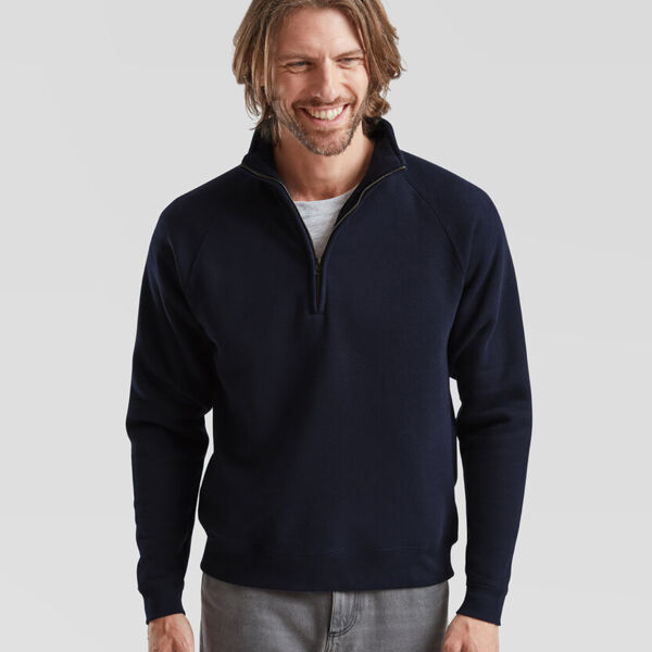 Premium 70/30 zip neck sweatshirt Thumbnail