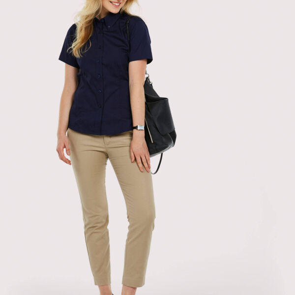 Uneek Ladies Pinpoint Oxford Half Sleeve Shirt Thumbnail