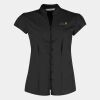 Women's continental blouse mandarin collar cap sleeve (tailored fit) Thumbnail