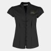 Women's continental blouse mandarin collar cap sleeve (tailored fit) Thumbnail
