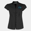 Women's continental blouse mandarin collar cap sleeve (tailored fit) Thumbnail